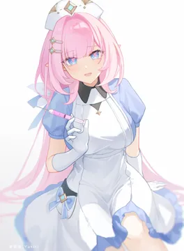1girl black_bow black_jacket blonde_hair bow green_eyes hair_bow jacket long_hair long_sleeves looking_at_viewer necktie official_alternate_costume purple_necktie single_bare_shoulder sitting smile solo thigh_strap two_side_up very_long_hair yukiri__l_ii genshin_impact fischl__genshin_cafe_in_seoul__genshin_impact fischl__genshin_impact