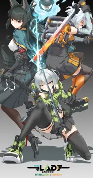 3girls animal_ears artist_name black_coat black_dress black_gloves black_hair black_skirt black_thighhighs blunt_bangs character_name closed_mouth coat dress elbow_gloves electricity fingerless_gloves fox_ears fox_girl full_body gauntlets gloves goggles green_jacket green_shoes grey_hair hime_cut holding holding_sword holding_weapon jacket katana long_hair long_sleeves looking_at_viewer multiple_girls orange_eyes red_eyes shoes single_gauntlet skirt sword thighhighs tinted_eyewear weapon zettai_ryouiki yan__unicorn404 zenless_zone_zero anby_demara hoshimi_miyabi soldier_11__zenless_zone_zero tailless__zenless_zone_zero