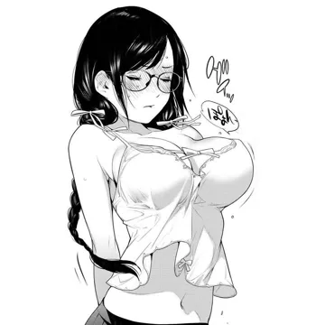 1girl armpit_crease arms_behind_back babydoll bakemonogatari bare_shoulders blush bow braid breasts cleavage closed_eyes closed_mouth collarbone embarrassed full_face_blush glasses greyscale hanekawa_tsubasa large_breasts long_hair monochrome monogatari__series navel nightgown oogure_ito parted_lips sidelocks skirt solo spaghetti_strap speech_bubble trente twin_braids upper_body white_babydoll