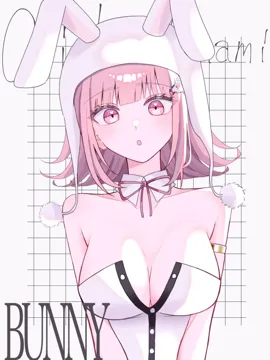 1girl animal_ears blush breasts brown_hair detached_collar fake_animal_ears hair_ornament leotard looking_at_viewer medium_hair neck_ribbon no_mole playboy_bunny rabbit_ears ribbon solo spaceship_hair_ornament strapless strapless_leotard su_no__su_no090 danganronpa__series danganronpa_2__goodbye_despair galaga nanami_chiaki