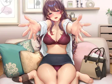1girl bag barefoot black_skirt blush bra breasts brown_hair cameltoe candle candlestand chest_of_drawers cleavage clothes_lift collarbone couch covered_navel cushion dress_shirt feet hair_between_eyes handbag indoors jewelry large_breasts lips long_hair looking_at_viewer masami_chie mature_female navel necklace open_clothes open_mouth open_shirt painting__object panties pantyhose pencil_skirt picture_frame plant potted_plant purple_bra purple_eyes purple_panties shelf shirt sitting skirt skirt_lift smile solo stomach teeth toenails toes underwear unworn_pantyhose upper_teeth_only very_long_hair wariza wavy_hair white_shirt